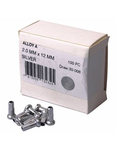 Cabecillas DT Aluminio 2 mm caja 100 unidades