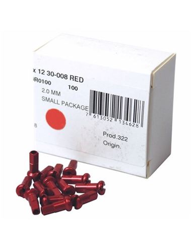 Cabecillas DT Aluminio rojo 2 mm caja 100 unidades