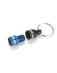 Llavero adaptador válvula presta / standard negro / azul XLC PU-X07 