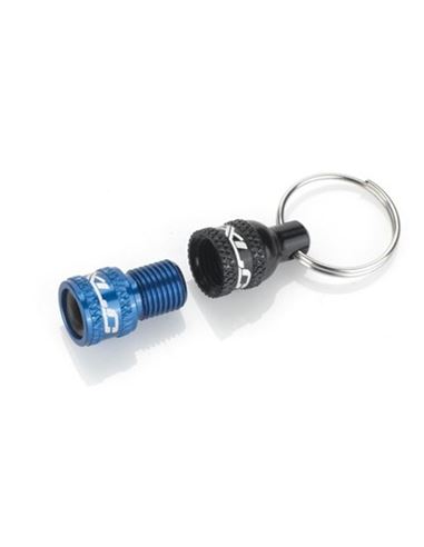 Llavero Adaptador Válvula Presta / Standard negro / Azul XLC