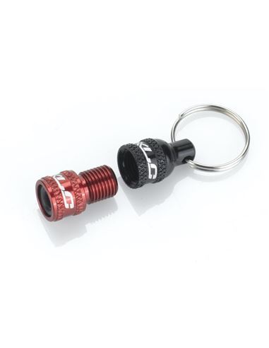 Llavero Adaptador Válvula Presta / Standard negro / rojo XLC